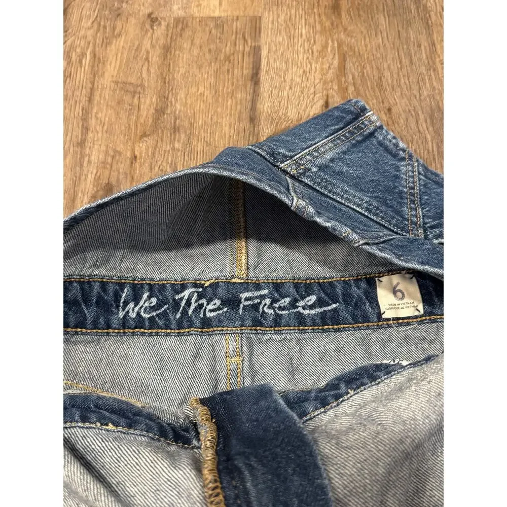 Free People Women's Sunkissed Denim Short Overalls Size 6